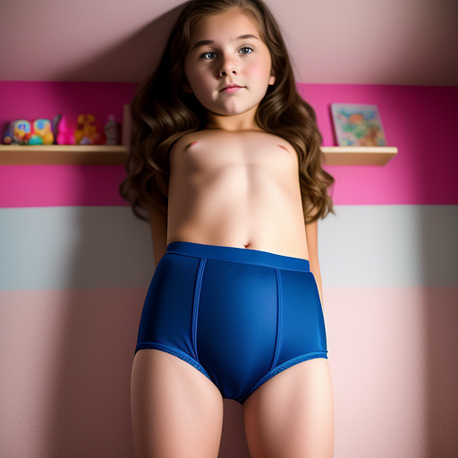 Ultra realistically 13 year old daughter in sex underwear in the crotch is fucked in the children's room by father in custom style