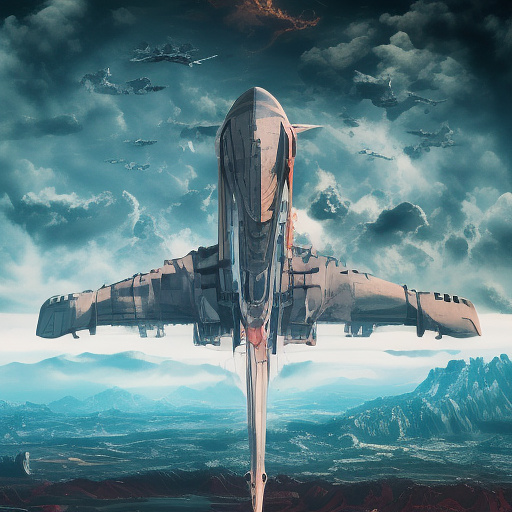 An airplane is flying. the side door of the plane is open. people are falling out of the plane. in angelcore style