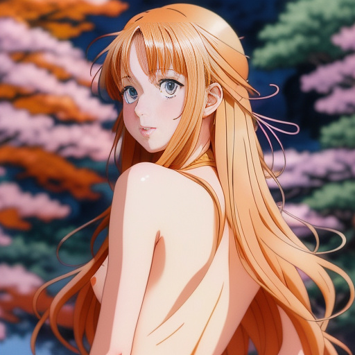 A naked girl in anime style
