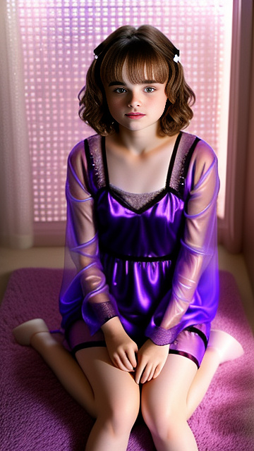 Joey king 16 years old sitting on sybian, wearing sheer nightgown, very realistic, highly detailed, simple background, front view in custom style