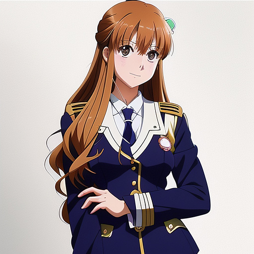 Woman wearing a uniform
 in anime style