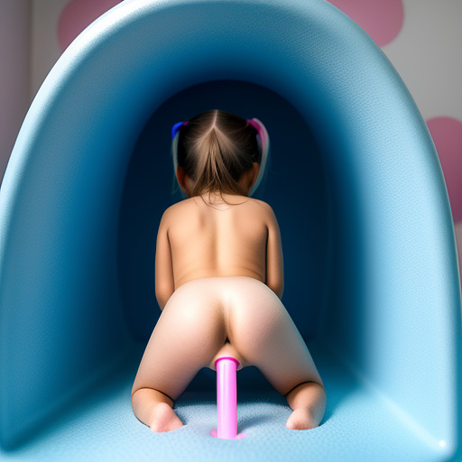 Ultra realistically a 10 year old girl sits fixed in a sex machine and is fucked in the vagina and ass sperm runs out of her holes. in custom style