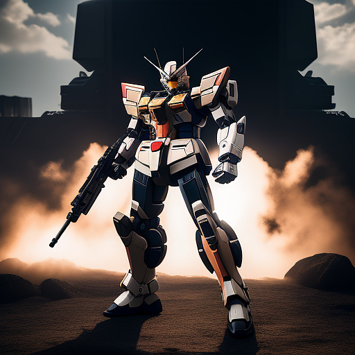 Gundam rx-78 in a pose with the core fighter

 in sci-fi style