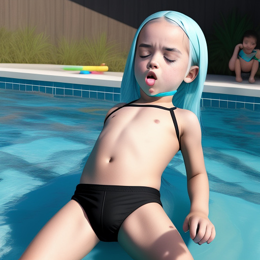 Realistic, 4-year-old billie eilish, black bikini, throats a kid little boy's cock with her eyes closed in custom style