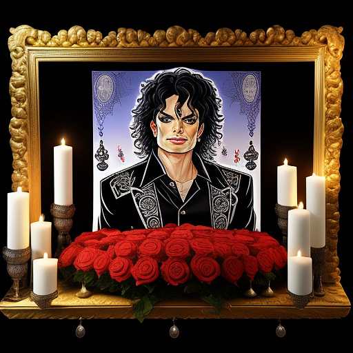 Michael jackson 2d drawing for ofrenda in custom style