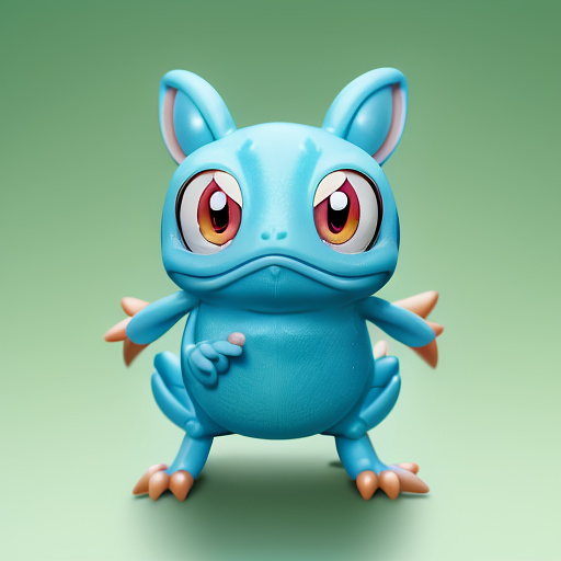 Sobble the pokemon as kermit the muppet in anime style