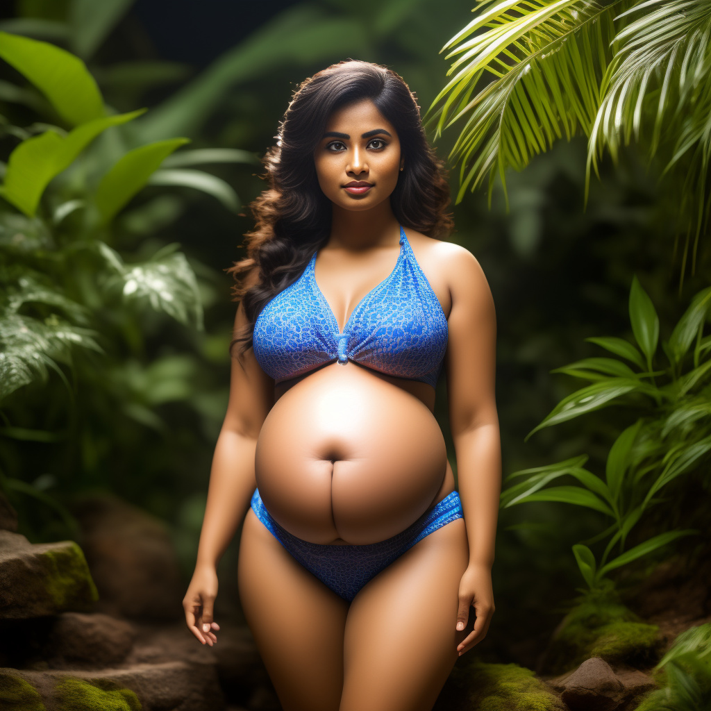 A pregnant girl in bikini 👙 in kerala style  in realistic style