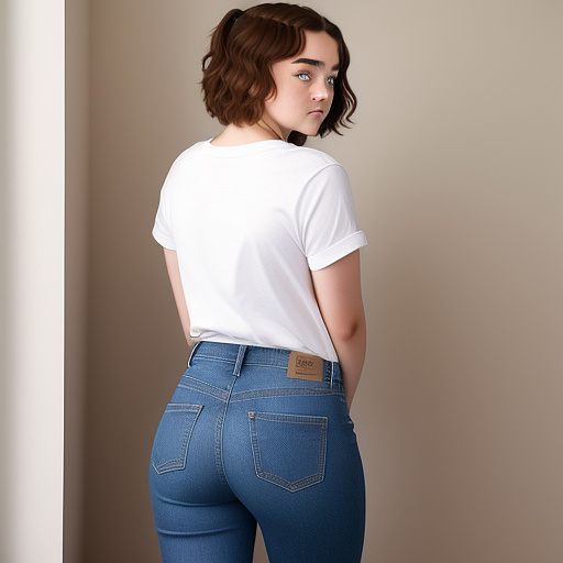 Maisie williams showing her butt, wearing jeans

 in custom style