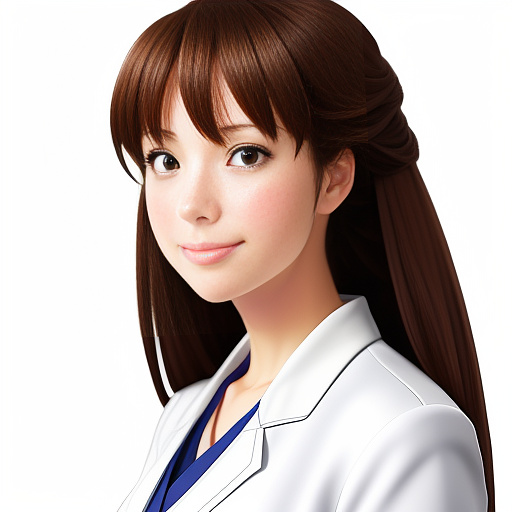 Woman dentist in anime style