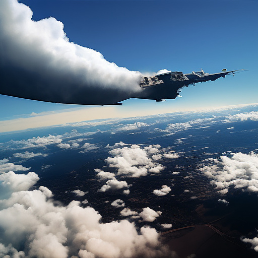 Plane crash in the air in custom style