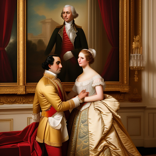 George washington having sex with the lady columbia in rococo style