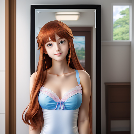 No nsfw, 19 year old 5 years post op grs ba and ffs trans mtf girl, mirror selfie in anime style