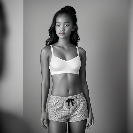Jenna ortega wearing small bra and small tight shorts

 in bw photo style