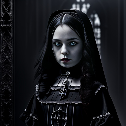 9 year old girl in gothic style