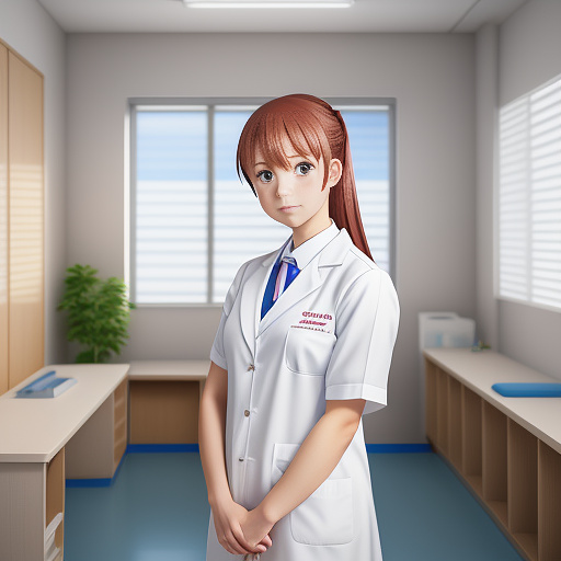 Me as a medical doctor in a pediatric hospital  in anime style