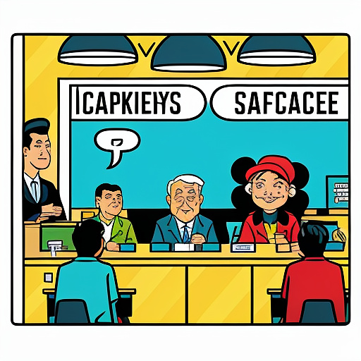 Comic-style, sarcastic illustration: in a workplace, diverse workers (various genders, including non-binary) follow safety rules, looking focused and responsible. nearby, a mixed-gender group of bosses lounges at desks, ignoring safety, carelessly signing papers or avoiding responsibility. the contrast is clear: engaged workers vs. indifferent leaders. use expressive comic faces and bold colors—no text or speech bubbles. highlight the real risk: lack of leadership, not accidents. emphasize diversity and exaggerated, humorous body language. in disney painted style