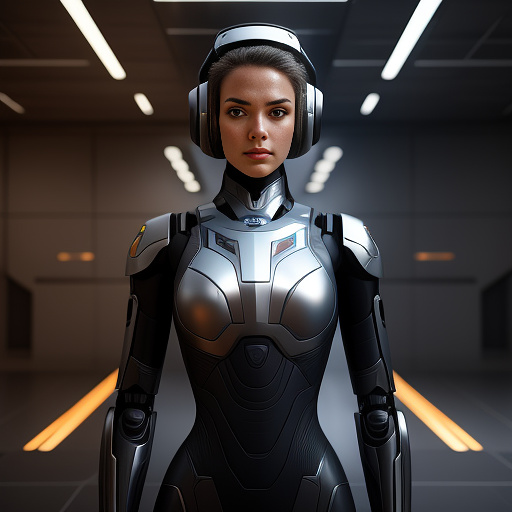 Female robot  in sci-fi style