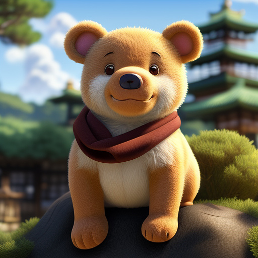 Description of a realistic interpretation:
imagine winnie the pooh as a real, slightly plump, honey-colored bear with soft fur, a small red scarf, and a gentle expression. his eyes would be dark and soulful, rather than cartoon dots.
piglet would be a small, pink piglet, with realistic skin texture, larger ears, and a sweet, slightly shy demeanor peeking over pooh's head.
the tree trunk would have bark texture and natural variations, while the sunset beach scene would feature detailed sand, waves, and a vibrant, layered sky with realistic clouds and sun reflections on the water. in anime style