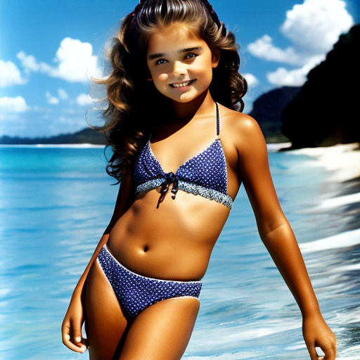 Brooke shields, 10 year old, bikini in custom style