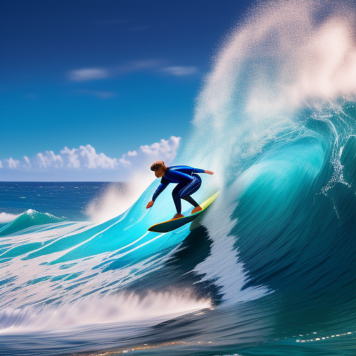 A boy surfing on the colorful beaches of hormozgan. the colorful beach must be clearly visible with a large whale behind the boy. the image must be real and not animated. in realistic style