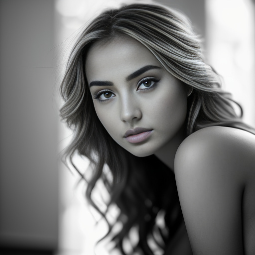 Ana d armas in the kitchen, she is naked,her pussy is wet ،a dildo is inside her pussy  in bw photo style