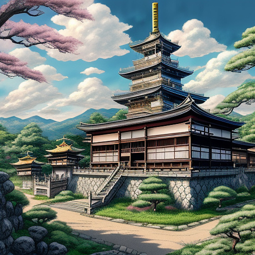 Vintage castle
 in anime style