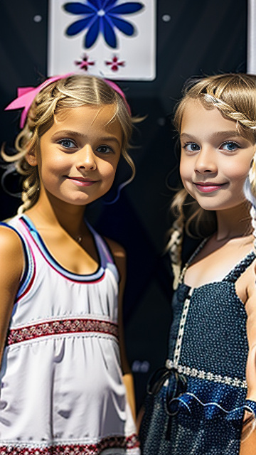 White blond 8 year old girls in custom style