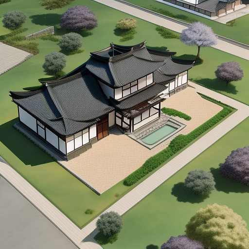 1 floor villa building plan for 100 meters in anime style
