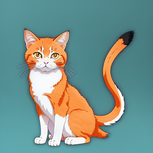 Funny cat
 in anime style