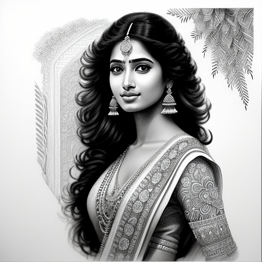 Beautiful indian woman in pancil style