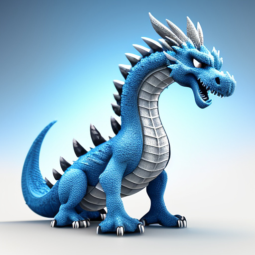 A single frost dragon, covered in icicles, 3d render, stylized cartoon character, collectible figurine, polished smooth frozen scales, studio lighting, vibrant blue and white colors, on a solid white background, breathing a cloud of cold air. in disney 3d style