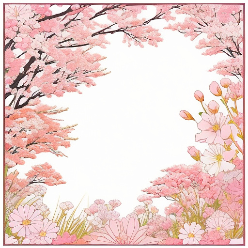 Flowers clip art in anime style