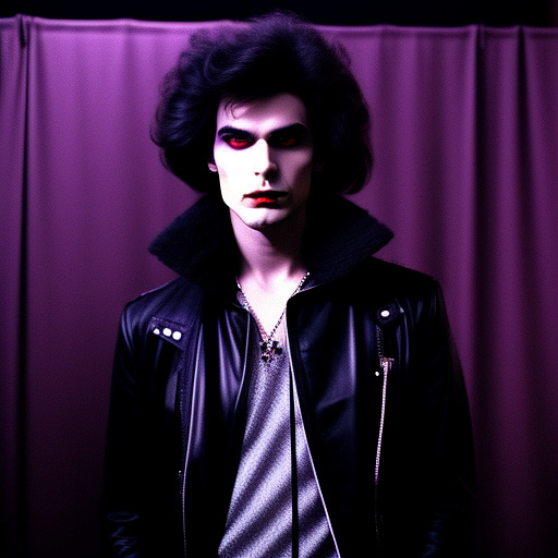 1980s cool vampire guys show, dark synthpop vibes in custom style