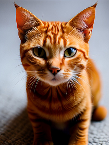 Orange tabby cat wearing a hachimaki with the rising sun on its forehead.
 in custom style