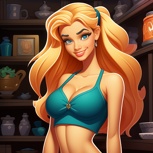 Sexy girl in disney painted style
