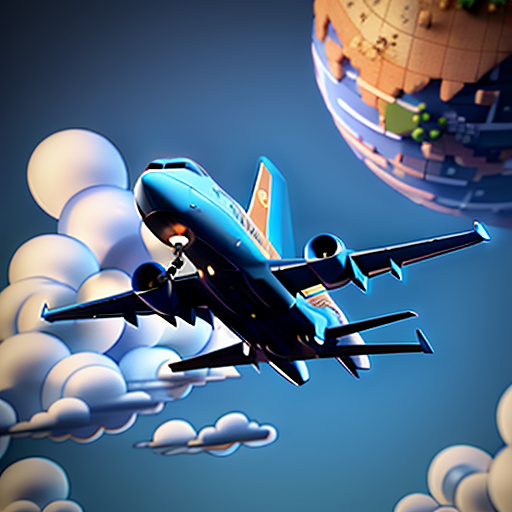 An airplane is flying. in disney 3d style