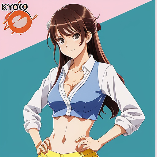 Generate image of robin with a shirt 3 buttons untucked and showing her bra  in anime style