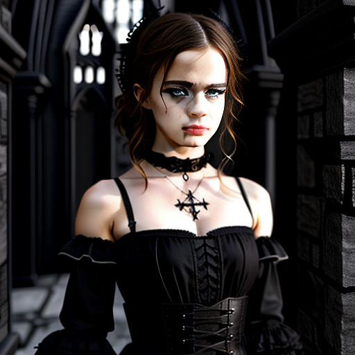 Emma watson, was a gothic girl in gothic style