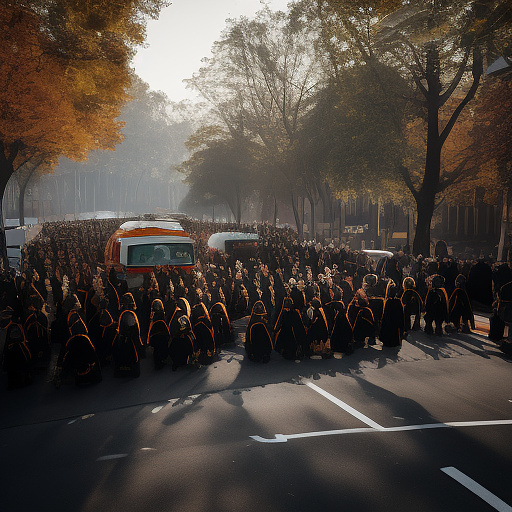 Funeral procession in custom style