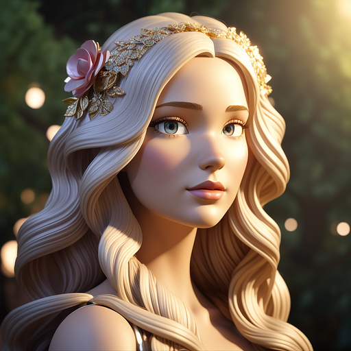 Aphrodite the goddess of love and beauty in disney 3d style