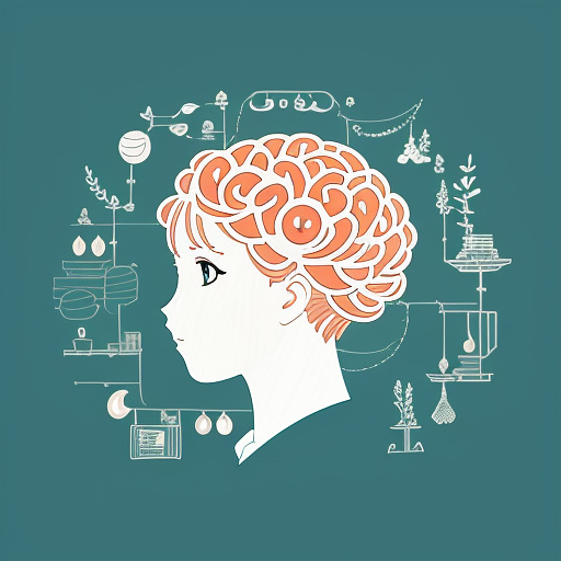 "develop an illustration that depicts a human brain surrounded by everyday routines such as brushing teeth, making breakfast, and walking. highlight the idea that habits are like automatic trails created by the brain to save energy by representing them as lines flowing smoothly from activities to the brain. convey the feeling of familiarity and automation, suggesting that these actions are performed without conscious effort, just following the natural flow of daily routines." in anime style