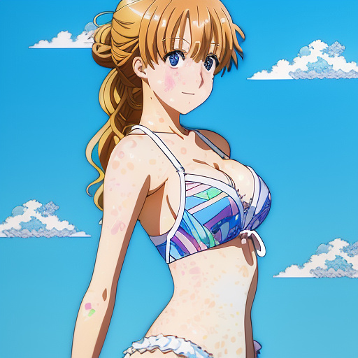 Bathing suit, girl in anime style