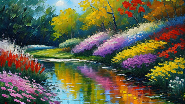 Impressionist oil painting flower  in custom style