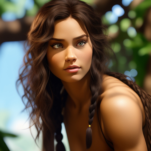 Tarzan in female version
 in disney 3d style