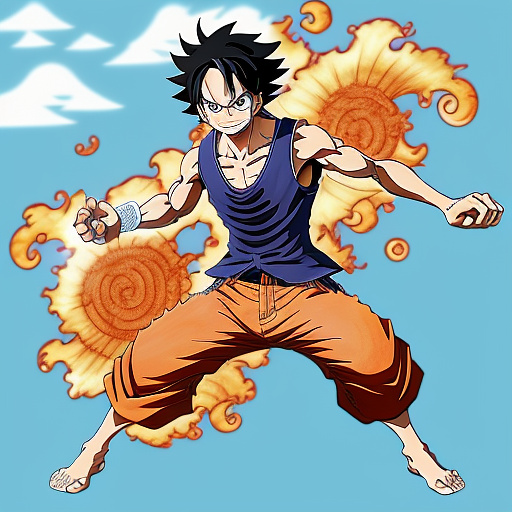Gear 5 luffy in anime style