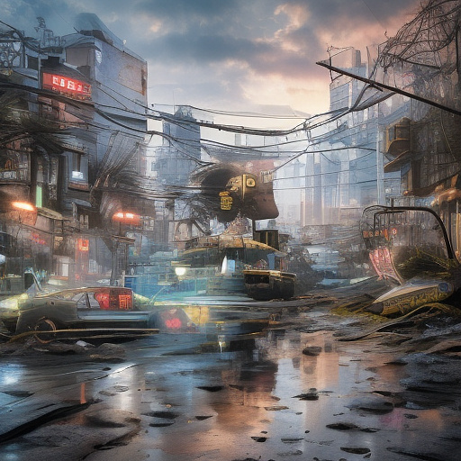 A cheerful transformer flies through space against the backdrop of planets. in cyberpunk style