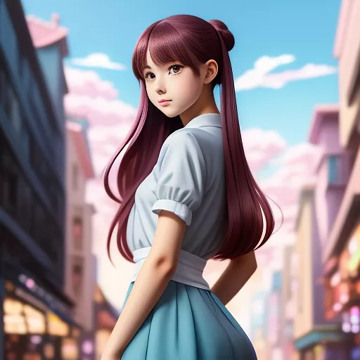 Teen girl in anime style