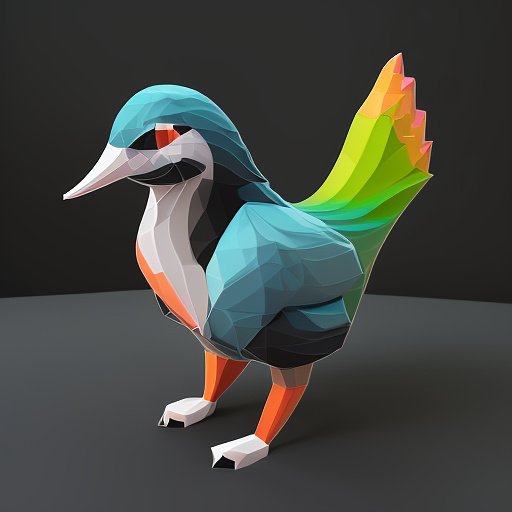 Magpie in low poly style