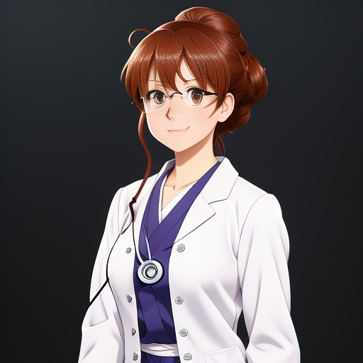 Doctor cartoon character in anime style