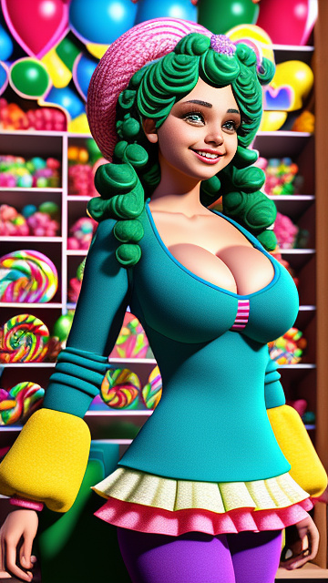 Huge_breasts, j_cup, bigger_breasts, tight_clothes, breasts_bigger_than_head in kids painted style